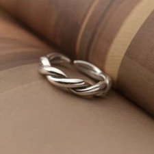 Verdrehter glatter Ring, Silber 925, Größe wählbar, Damen Mädchen Ring