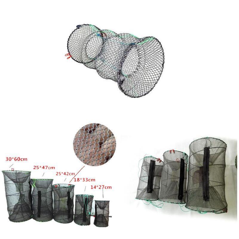 Foldable Fishing Bait Trap Fish Net Cast Dip Cage Crab Minnow Crawdad