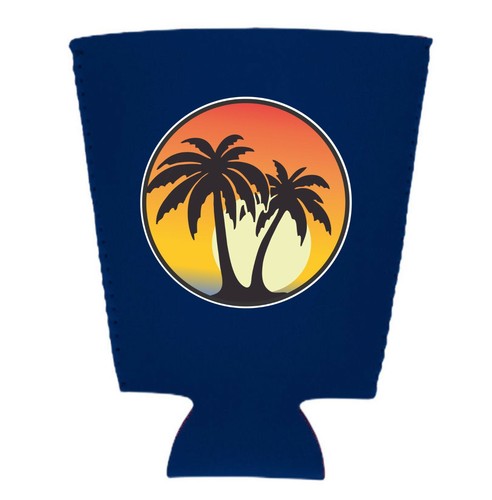 Palm Tree Sunset Pint Glass Coolie; Neoprene, Collapsible - Picture 14 of 21
