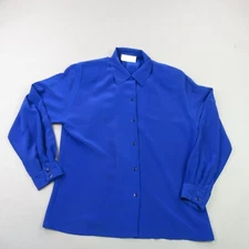 Pendleton Shirt Womens 10 Blue Long Sleeve Button Front Lightweight