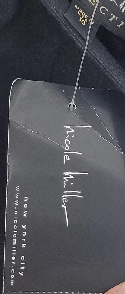 Falda Colección Nicole Miller Mujer 10 Negra Lápiz Recta Carrera Minimalista Foto 3 de 4