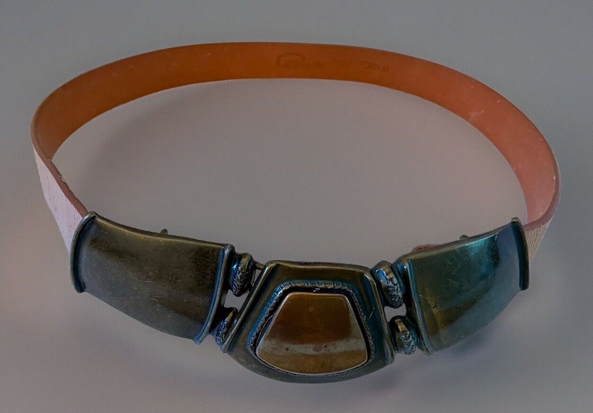 Vintage 90s PAPPAGALLO Belt Women M Brass Double Ended 