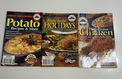 Lot of 3 Easy Home Cooking Best Recipes Magazine Cookbooks Holiday Chicken Tatos