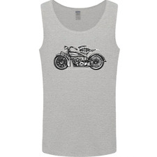 Vintage Motorcycle Custom Chopper Biker Mens Vest Tank Top