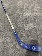 MIKE LANGE Pittsburgh Penguins SIGNED Hockey Stick COA Hall of Fame 2001 script