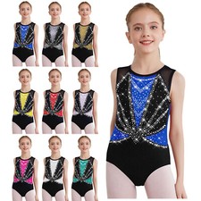 M&auml;dchen Dancewear &Auml;rmellos Kreuz Zur&uuml;ck Trikot Gymnastik Body Bekleidung