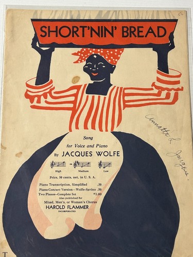 1928 Shortnin Bread - Jacques Wolfe sheet music vocal low voice short'nin'