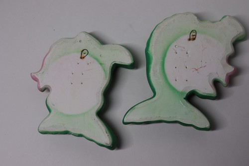 vtg 1950s Fish Couple Wall Plaques – Retro Kitsch Bathroom Decor - Bild 7 von 9