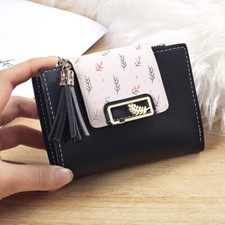 RFID Blocking Women Small Leather Wallet Credit Card Holder Mini Bifold Purse US