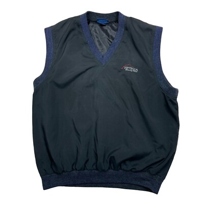 Vintage Sunderland Scotland Men's Vest Large Black Golf Pullover Firerock CC