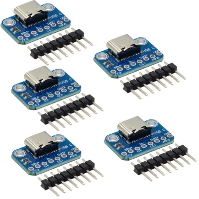 5Pcs USB TYPE C Breakout Board Female 2.54MM with Pin Header Connector