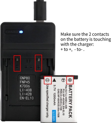 NP-80 USB Charger for Casio Exilim EX-G1, Exilim EX-N1, Exilim EX-N2, Exilim EX- - Picture 2 of 9