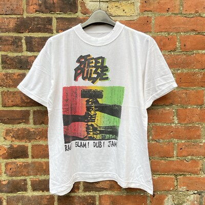 Vintage 90s Steel Pulse T-Shirt Medium 1991 Ram Slam Dub Jam Tour Reggae USA