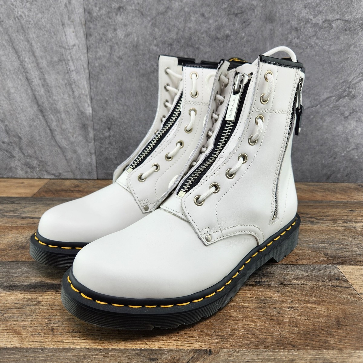Dr. Martens 1460 Twin Zip Sz 8 Womens White Leather Boots