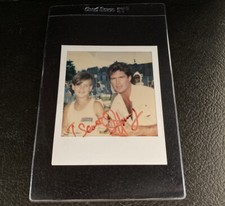 Fotografía original firmada por David Hasselhoff Polaroid autógrafo automático TV