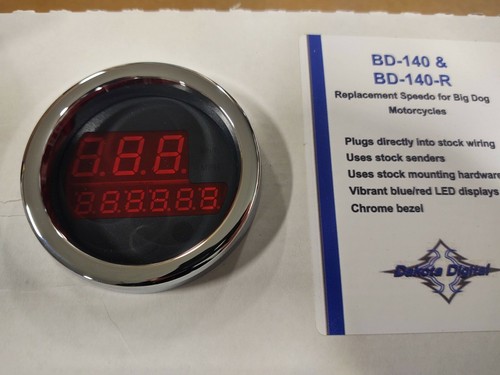 Big Dog Motorcycles DAKOTA DIGITAL speedometer RED 2004-2011 models direct plug - Picture 5 of 8