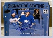 2021-22 UD Premier Signature Seating Gold Dylan Cozens Auto /5 #PSS-DC Buffalo