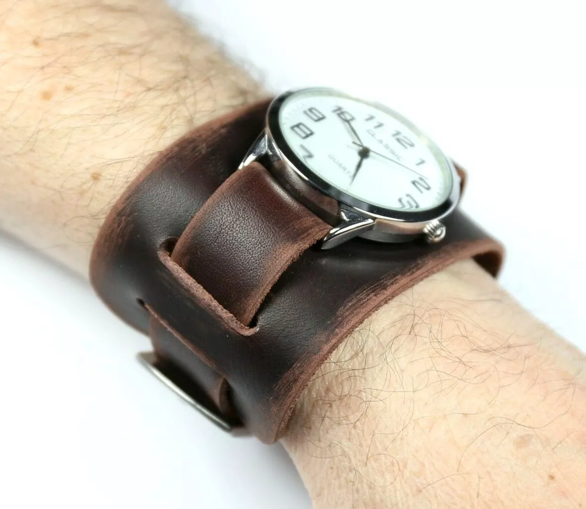 Wide leather watch bands ebay hot sale