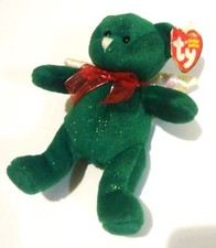 Ty Beanie Baby Bear with Swing Tag 8" Green Gift Joy 2004 8"