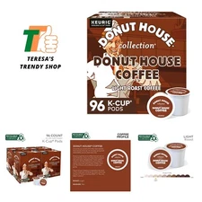 Donut House Coffee Keurig Single-Serve K-Cup Pods, Light Roast Coffee, 96 Count