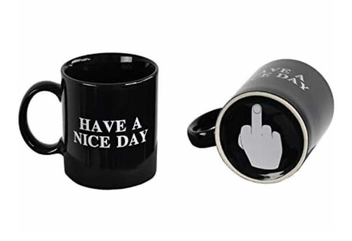 Have a Nice Day Middle Finger Coffee Mug Gag Funny Gift 12 Oz