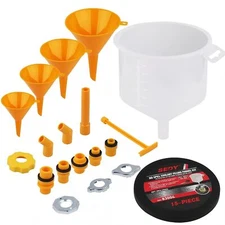 HORUSDY Spill Proof Radiator Coolant Filling Funnel Kit Car Auto Fluid Cooling S