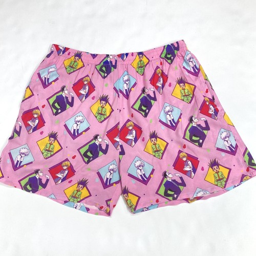 Atsuko Hunter x Hunter Mens Swim Trunks, Size Large, Anime Manga Pink Shorts