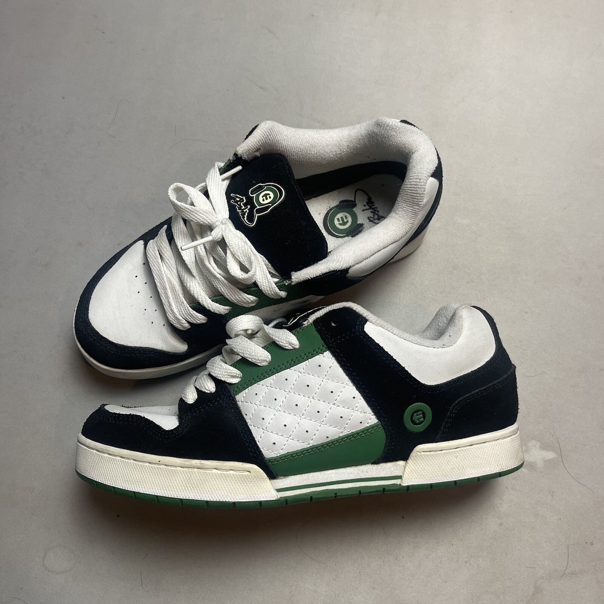 Vintage Etnies Skateboard rare Shoes BASTIEN SALABANZI Green/White