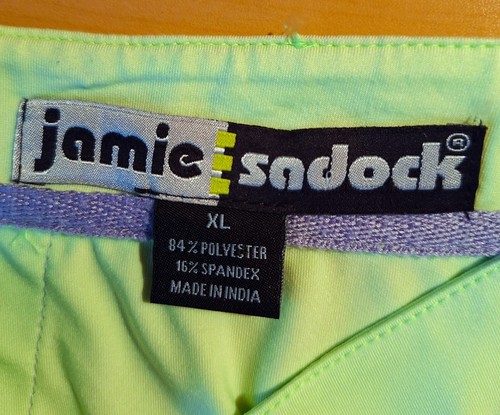 Jamie Sadock Sleeveless 1/4 Zip Golf Shirt Bright Lime Green, Black, Gray Sz XL - Picture 5 of 5