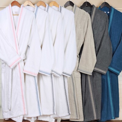 Tinsel Turkish Cotton Kimono Terry Bath Robe Women Men Unisex Adults Bathrobe