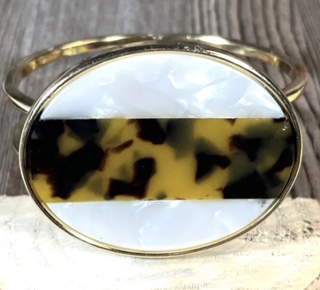 Talbots Clamper Bracelet Tortoise Shell Mother Of… - image 1