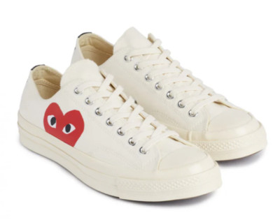NEW NWT Converse Comme des Garcons CdG Play X 70 Low Shoes Sneakers M4 W6 MILK