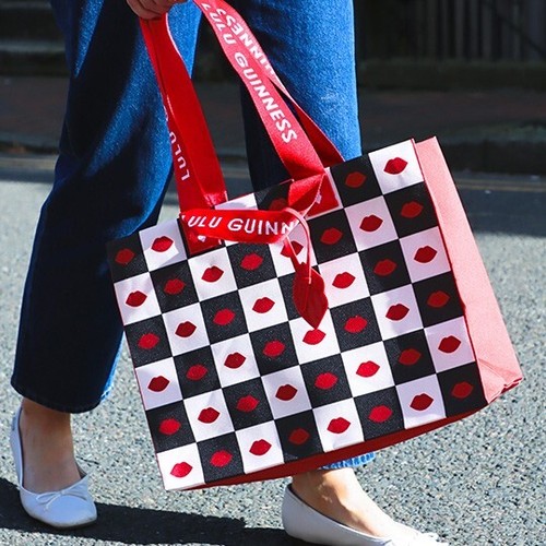 Lulu Guinness Waitrose Chess Lips Shopping Tote Gym Beach Shoulder Bag BNWT - Picture 17 of 24