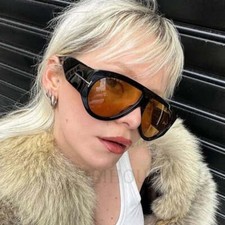 Womens Luxury Oversized Pilot Sunglasses Retro Gradient Frame