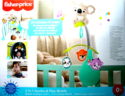 Mattel HGB90 Fisher-Price 3 in 1 Play Mobile ''Koala'' für Kinderbett/Wagen +ovp+