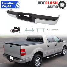 Chrome Rear Step Bumper Assembly For 2006-2008 Ford F-150 F150 W/o Sensor Holes