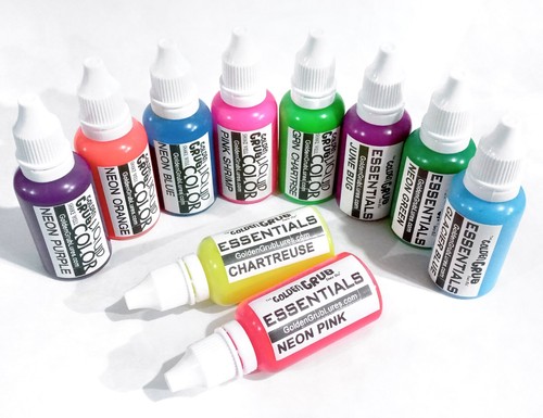 10 BRIGHT COLORS Bulk Pack Liquid Colorants Dye Fishing Lure Making plastisol colorant by Golden Grub