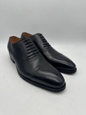 DAPPER SHOES CO. Handcrafted Men\'s Black Cap Toe Brogue Genuine Leather Size 9 Aeron in Black Men main image 3