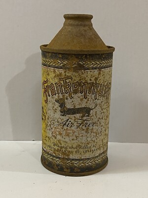 FRANKENMUTH Air Free Cone Top Steel Beer Can with Dachshund - Michigan ~ BW399