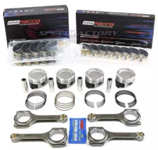 SpeedFactory No Notch HBeam Long Rod Vitara Piston Combo D16 w/ King Bearing Kit