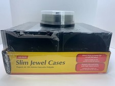 Sealed 100 Pack CD/DVD/Blu-Ray/Black Slim Jewel Storage Cases with 23 DVD RW