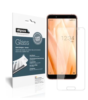 2x Schutzfolie für Sharp Aquos Sense3 - Anti-Shock 9H Folie dipos Glass