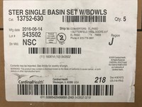 (pack Of 5) Cardinal Health Ster Single Basin Set With Bowls 13752-630 Brand (pack Of 5) Cardinal Health Ster Single Basin Set With Bowls 13752-630 Brand