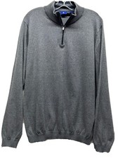 FootJoy Mens Size M Long Sleeve Gray 1/4 Zip Cashmere Blend Pullover Sweater