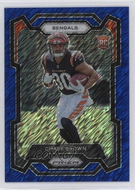 2023 Panini Prizm Rookies Blue Shimmer Prizm /25 Chase Brown #318 Rookie RC