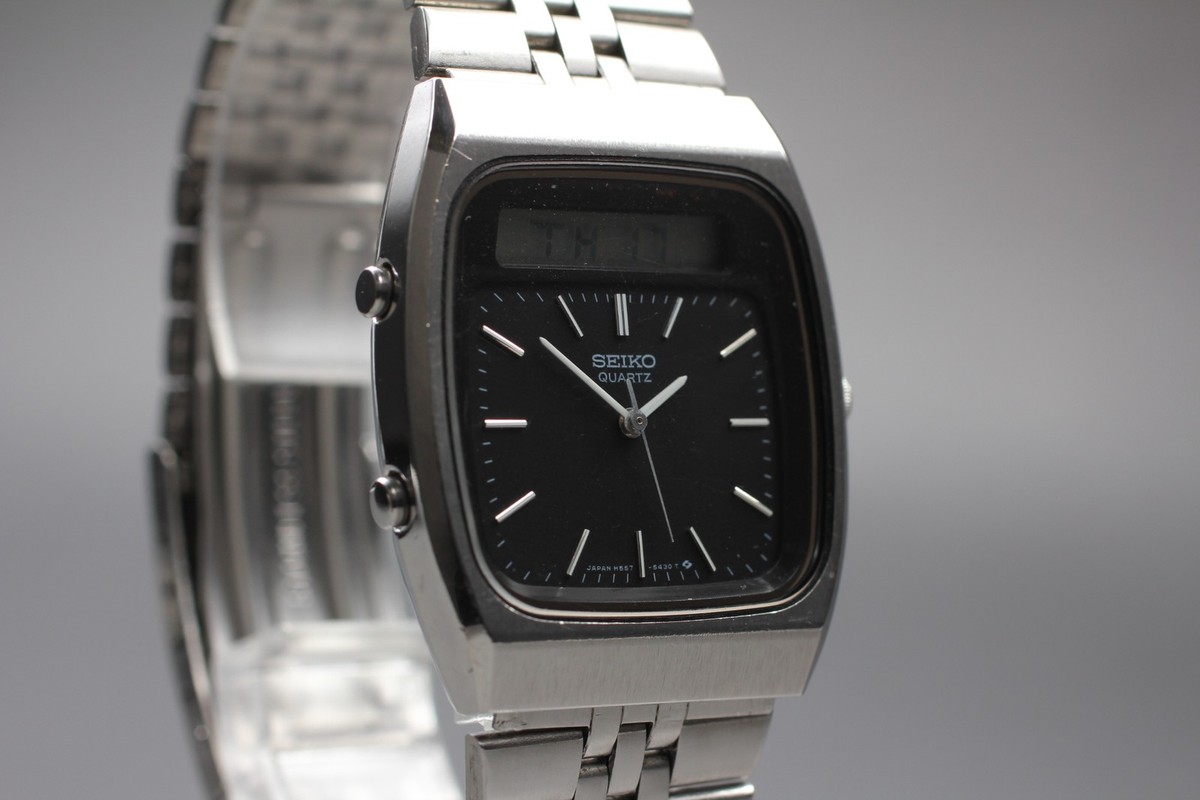 セイコー古時計 Vintage 1983 Exc+4 Seiko Hybrid H557-532A Black Ana-Digi Quartz