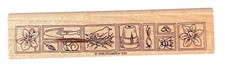 Nature s Seasonal Borders Summer Signs Symbols Bird Pot Garden Wood Rubber Stamp