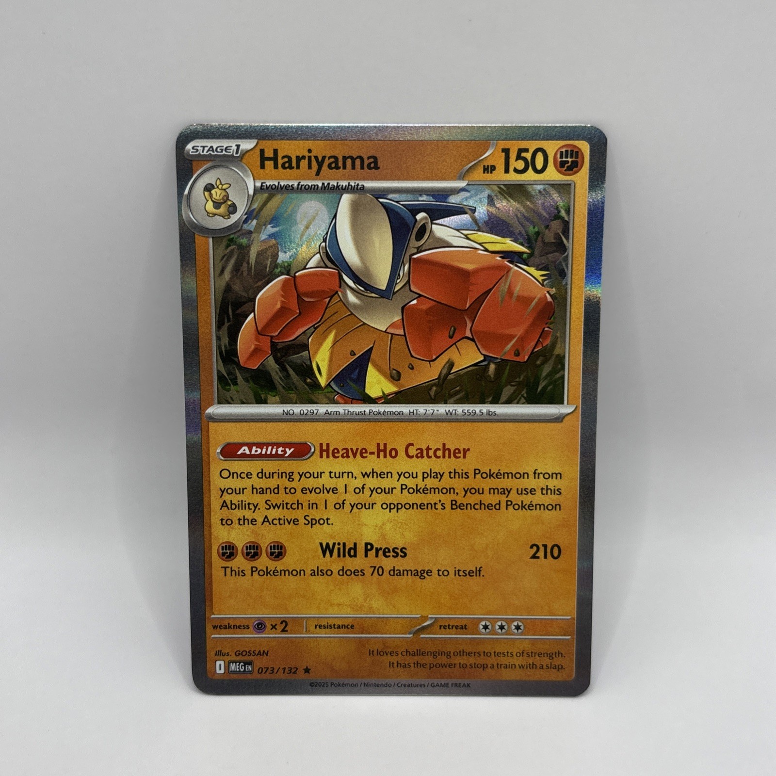 Hariyama 073/132 Holo Rare Mega Evolution Card Pokemon TCG NM/ M
