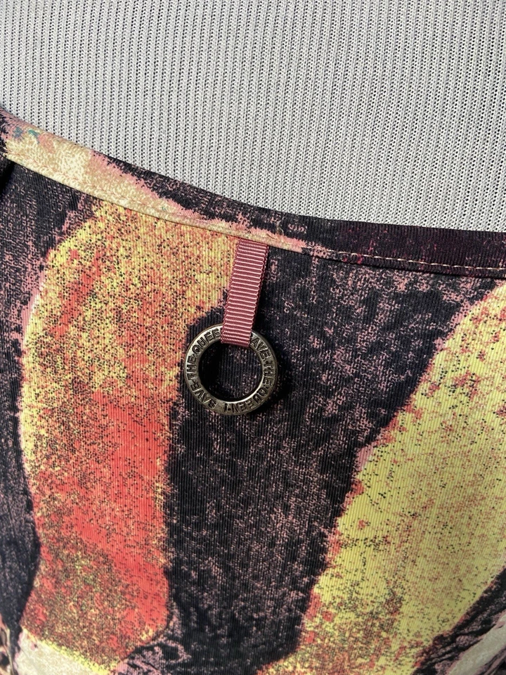 Винтажный Save the Queen Италия цветочный сетки верхний размер XL искусство носить богемное эклектичный - Изображение 4 из 4