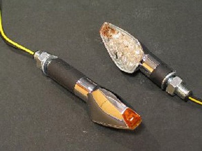 Highway Hawk    Hh 68 563    Turnsignal Set Triangle  Chrome  Long  E M